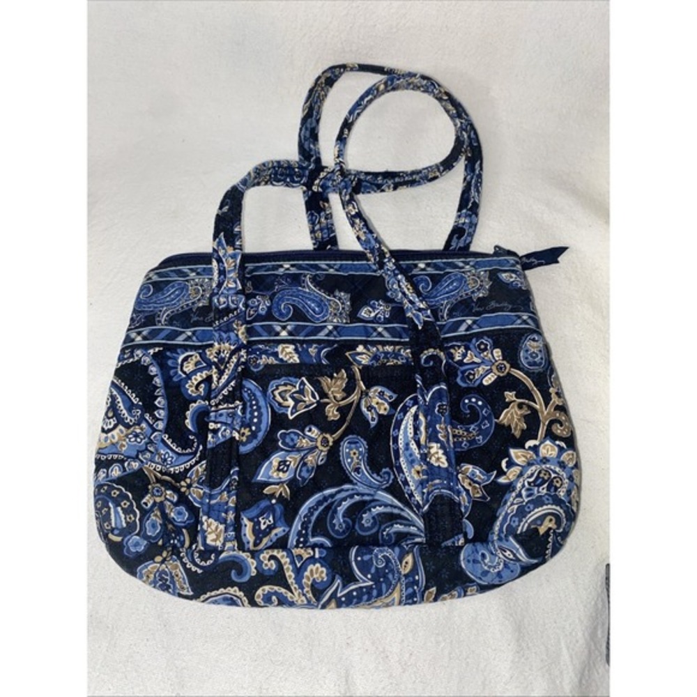 Vera Bradley Handbag Retired Pattern Windsor Navy 2006 Blue Tan